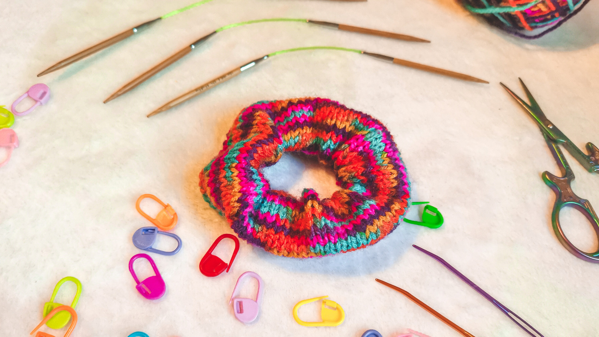 Waste yarn scrunchie, Bamboo flyers and accessories.